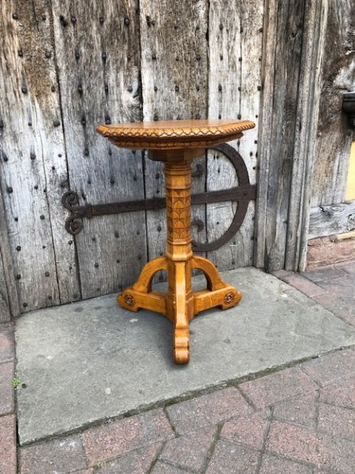 19th Century Oak Puginesque Octaganol Topped Table