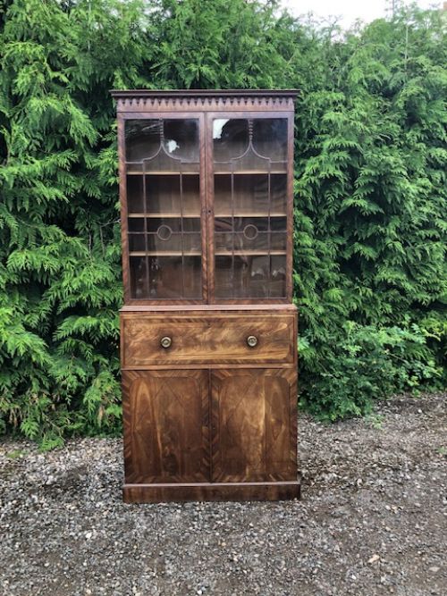 A Wonderful Quality 18th Century Narrow Mahogany Secretaire Bookcase