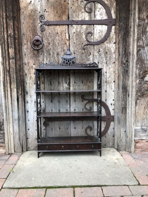 18th Century Chinese Chippendale Period Mahogany Set of Shelves