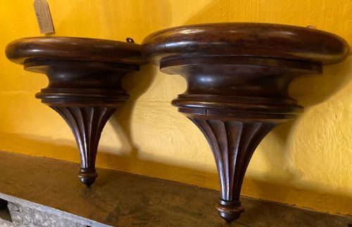 A Pair of 19th Century Mahogany Wall Brackets