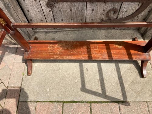19TH CENTURY MAHOGANY THREEFOLD TOWEL RAIL - ADDITIONAL PHOTO 2