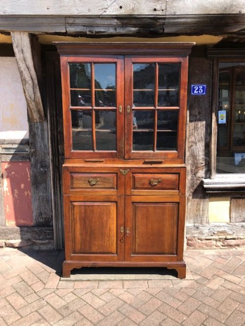 An Unusual and Quite Rare 18th Century English Walnut George III Secretaire Bookcase