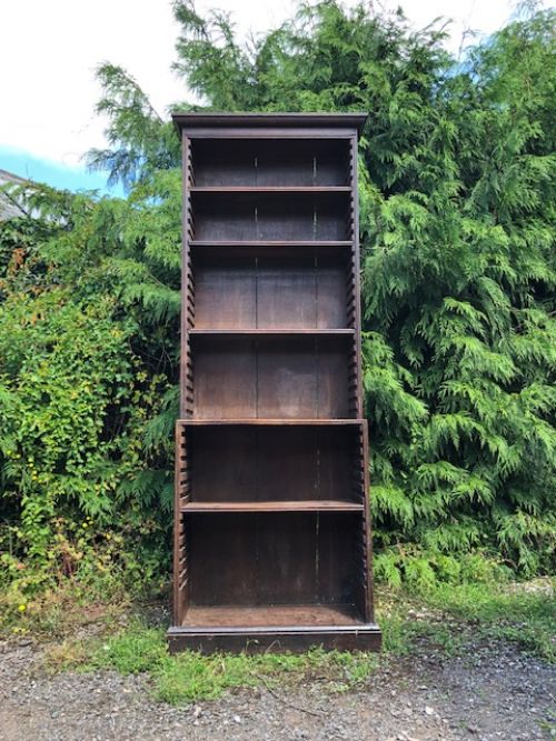 18th Century Oak Serpentine-front Narrow Bookcase