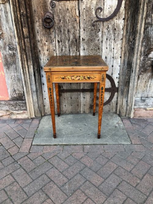 Edwardian Painted Decorated Envelope Card Table