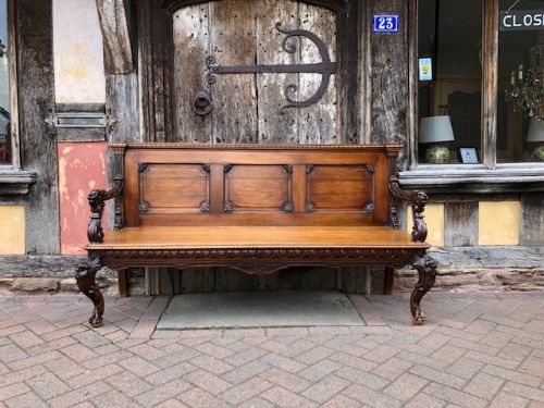19th Century Padauk Hall Seat of Exceptional Quality