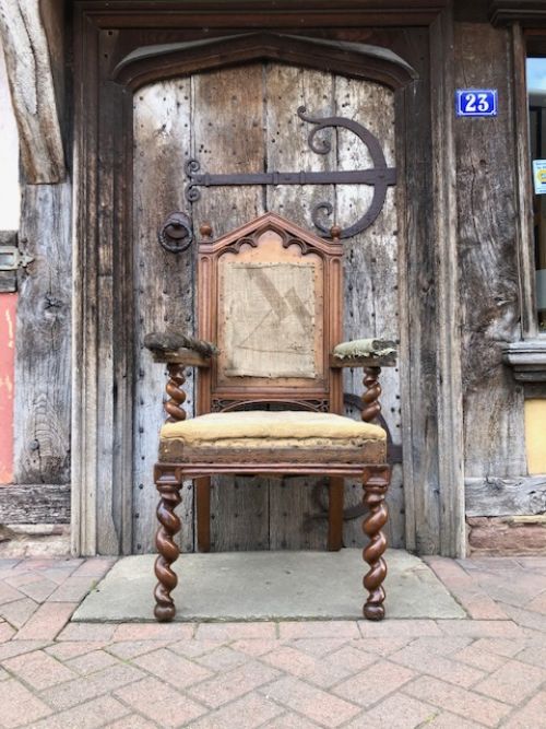 19th Century Gothic Revival Oak Armchair