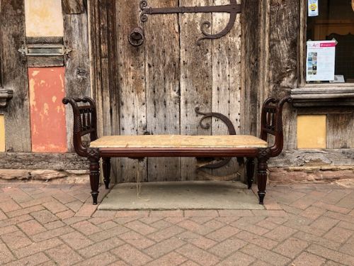 19th Century Mahogany Freestanding Window Seat