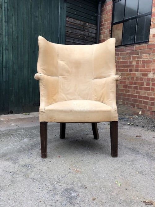 19th Century Bold Barrel Back Wing Armchair