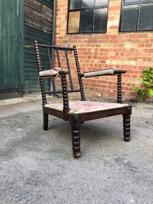 19th Century Simulated Rosewood Bobbin Armchair
