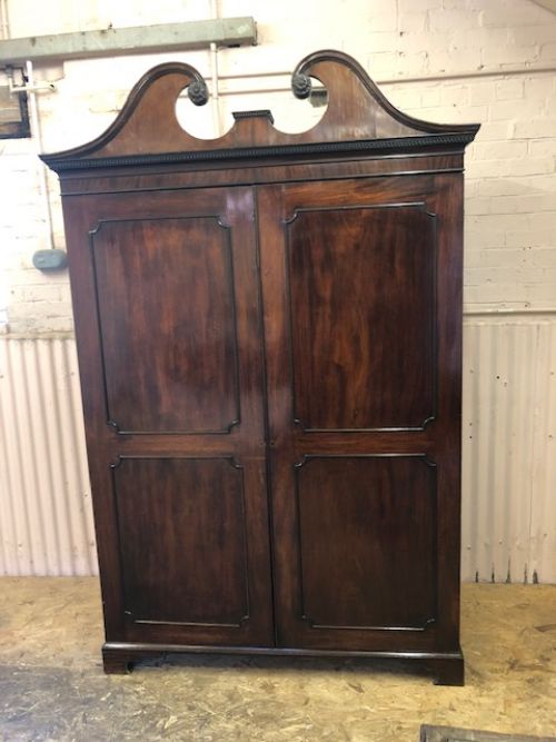 18th Century Two Door Mahogany Knockdown Wardrobe