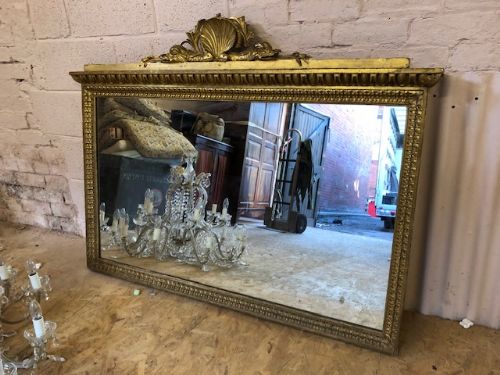 19th Century Carved and Giltwood Overmantle Mirror