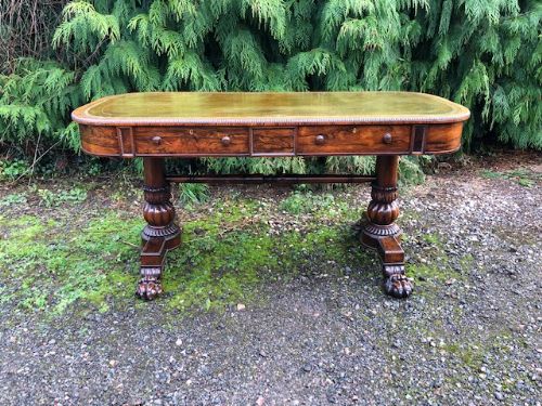 19th Century Freestanding Rosewood Gillows-style Library Table