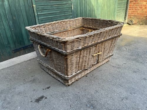 Early 20th Century Oversized Wicker Basket