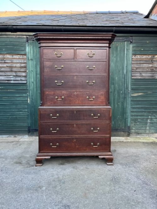 18th Century Oak Architectural Chest on Chest