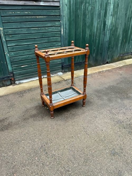 19th Century Oak and Brass Stick Stand C. 1890