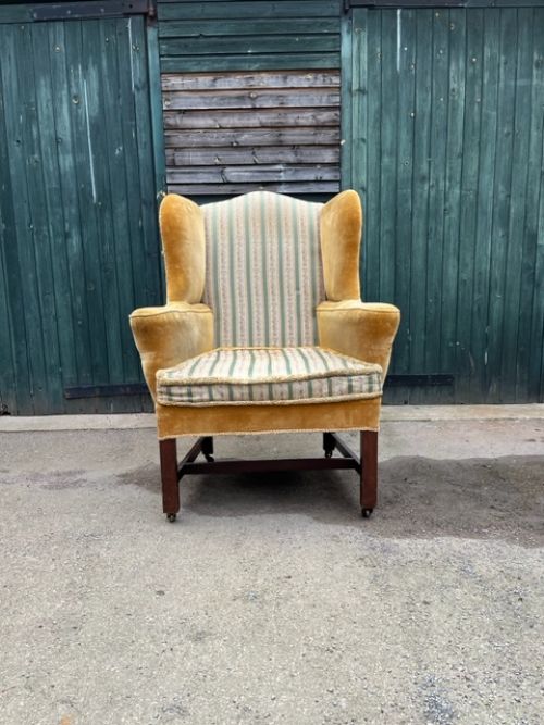 Edwardian Mahogany Wing Armchair