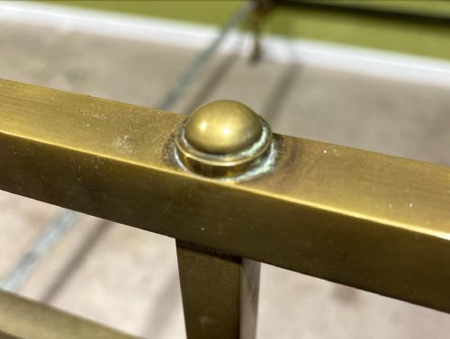 A GOOD QUALITY 19TH CENTURY BRASS BED IN THE GOTHIC REFORMED MANNER - ADDITIONAL PHOTO 3