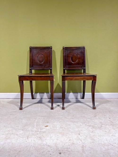 A Pair of Early 19th Century Mahogany Hall Chairs in the Style of Marsh & Tatham