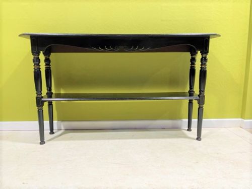 Late 19th Century Ebonised and Gilt-highlighted 2 Tier Side Table