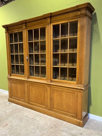 Early 20th Century Oak Three Bay Library Bookcase