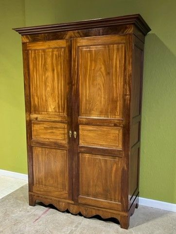 18th Century Channel Island Mahogany Knockdown Wardrobe