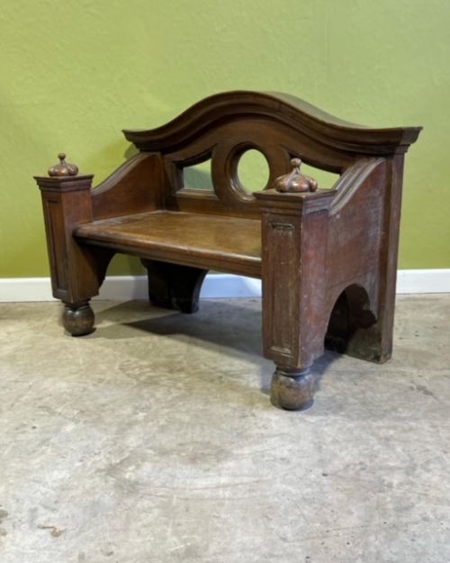 A Bold 19th Century Oak Hall Bench