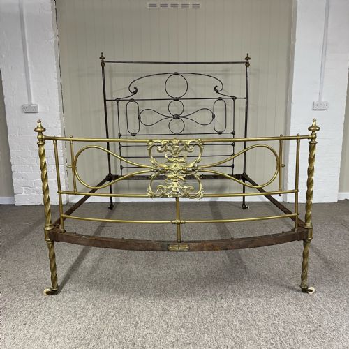 R.w. Winfield 19th Century Brass Bed 5ft