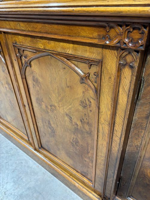 GOTHIC REVIVAL 19TH CENTURY POLLARD OAK BOOKCASE - ADDITIONAL PHOTO 2