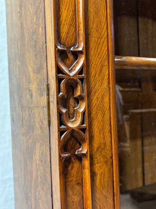 GOTHIC REVIVAL 19TH CENTURY POLLARD OAK BOOKCASE - ADDITIONAL PHOTO 5