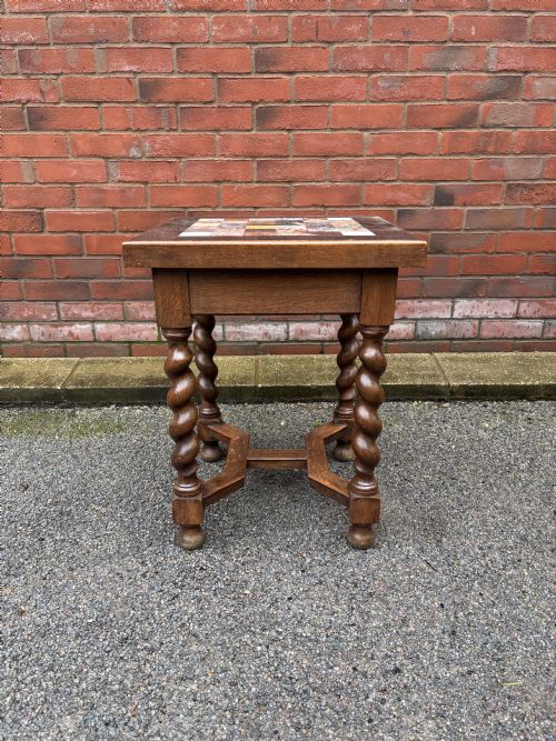 19TH CENTURY SPECIMEN MARBLE TOP OAK TABLE - ADDITIONAL PHOTO 2