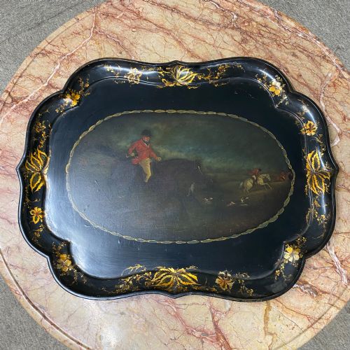 Papier-mache Tray Horse Racing