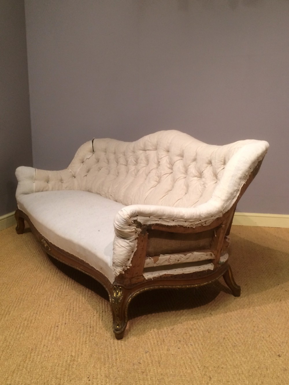 Walnut & ormolu sofa