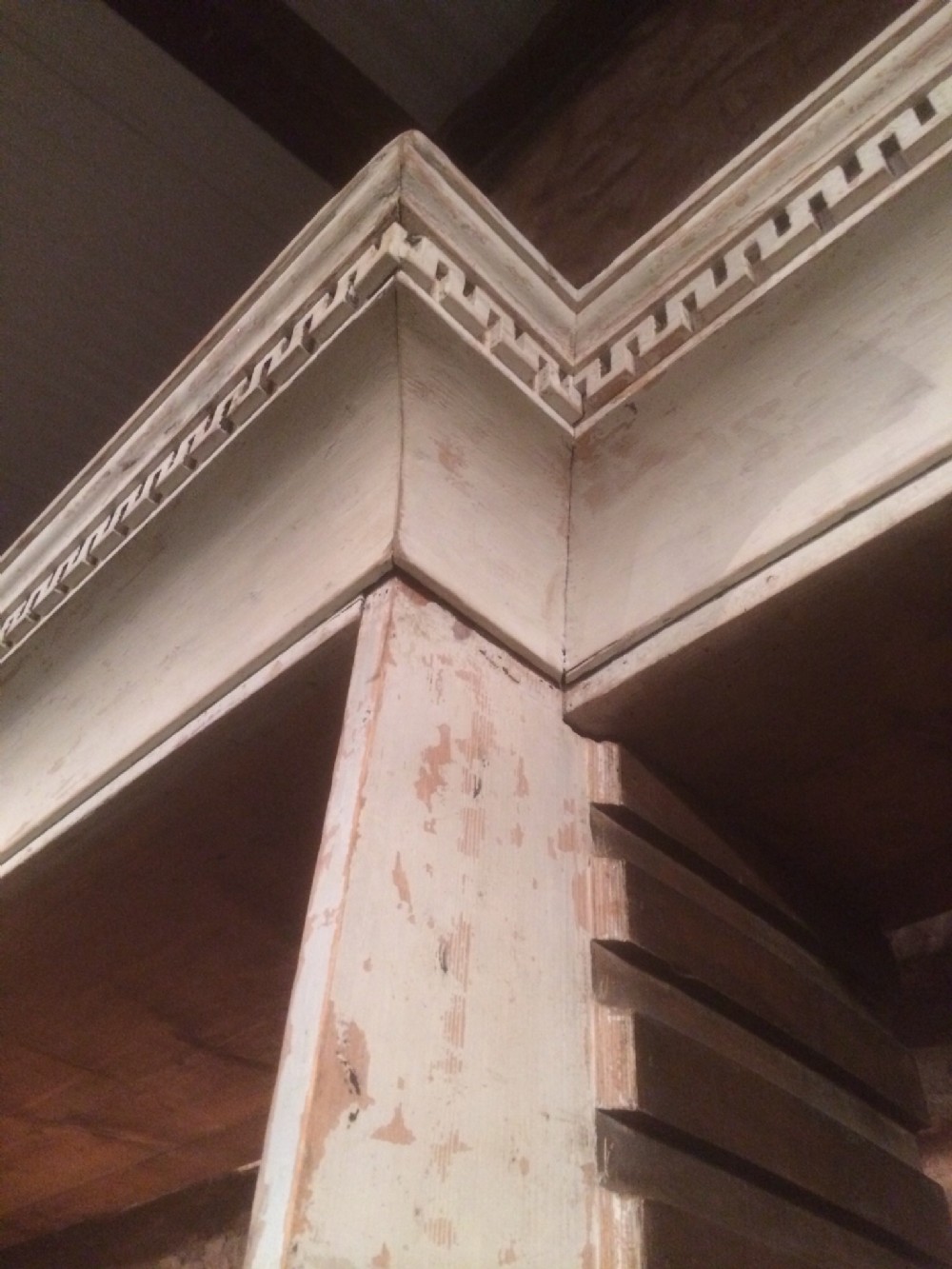 18th Century Painted Pine Breakfront Bookcase