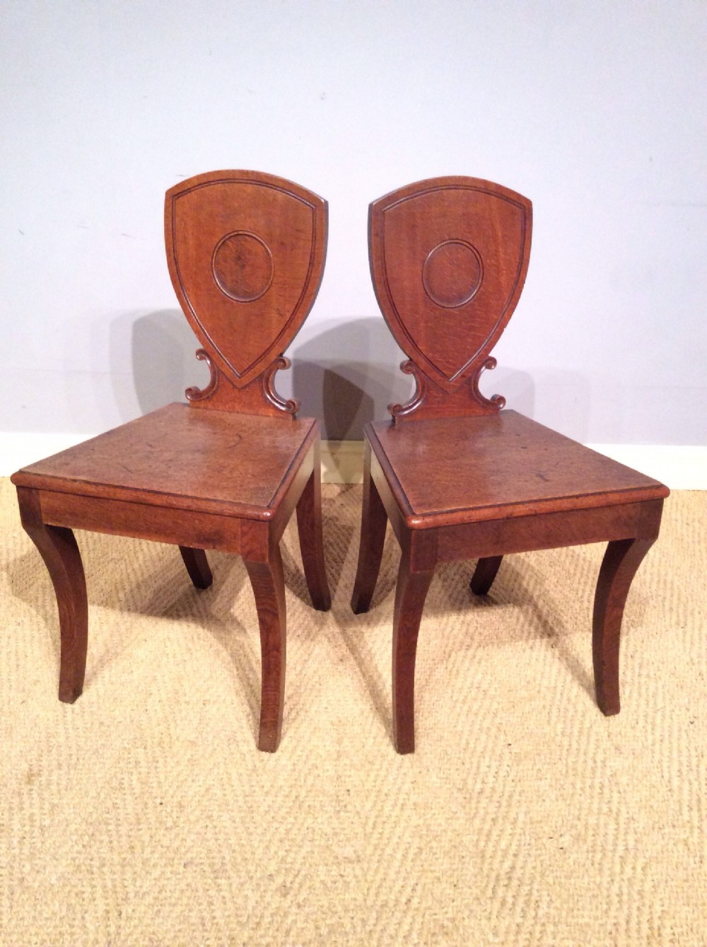 Pair of hall chairs