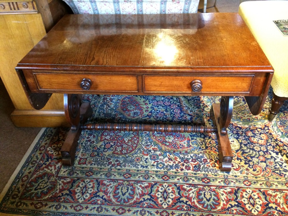  19th C Country house oak sofa table