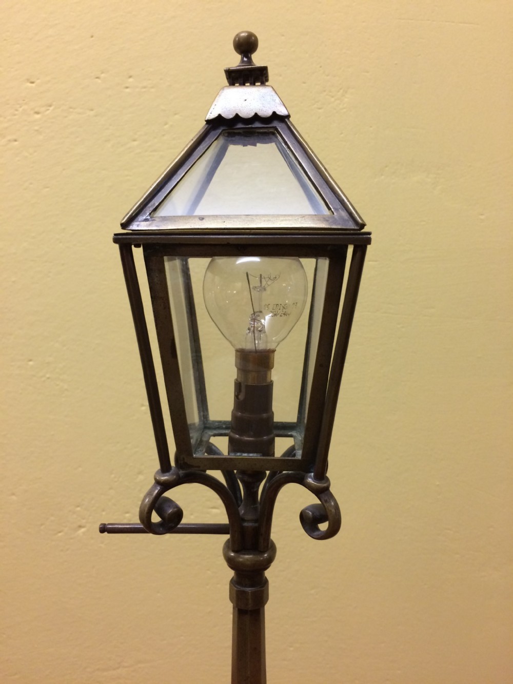 Pair of late 19th c miniature brass  street lamps View II