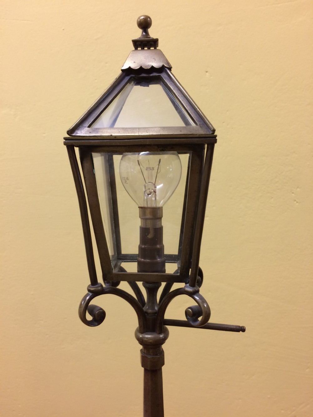 Pair of late 19th c miniature brass  street lamps View III