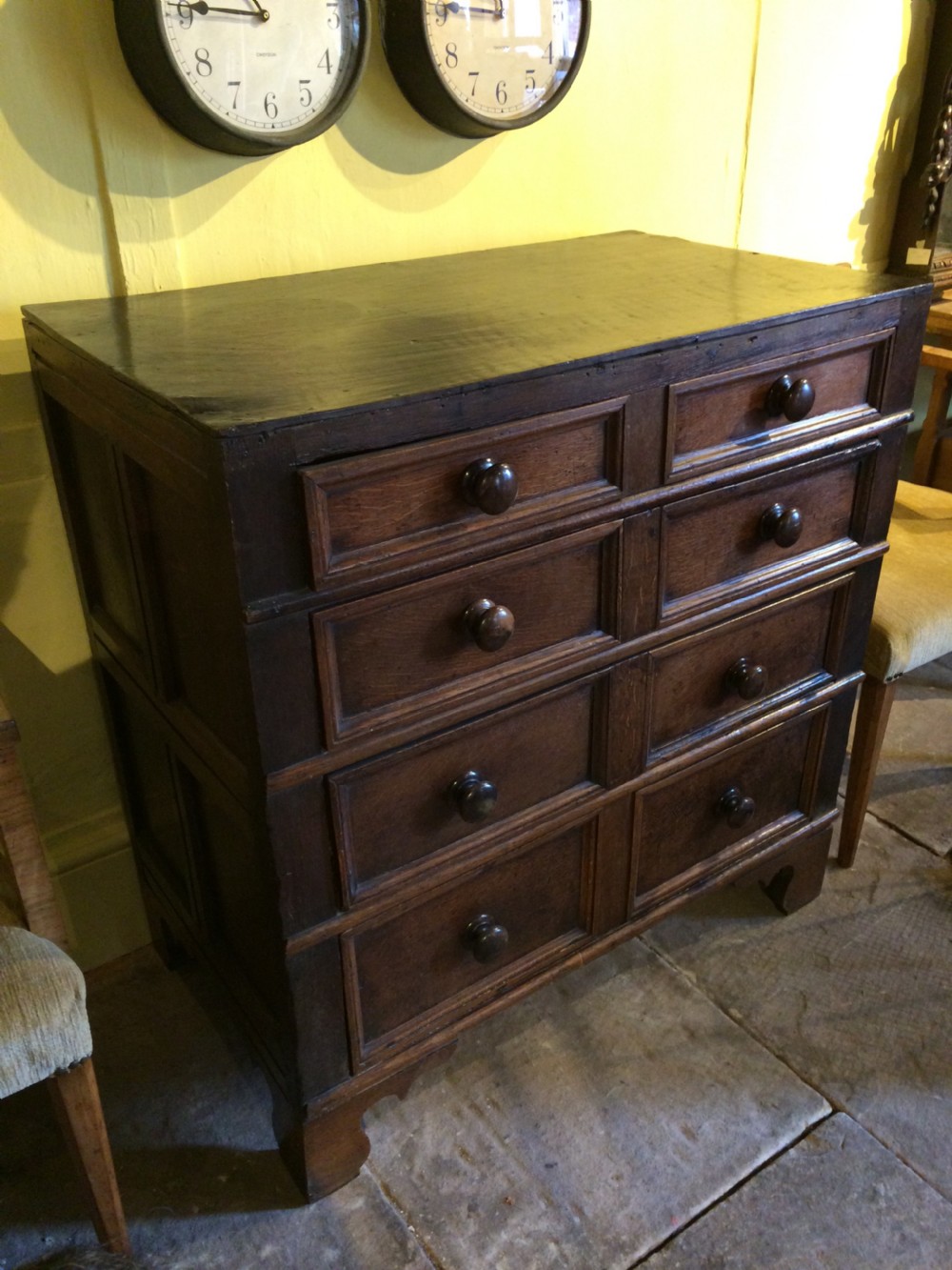 19th C  English country Oak chest of drawers