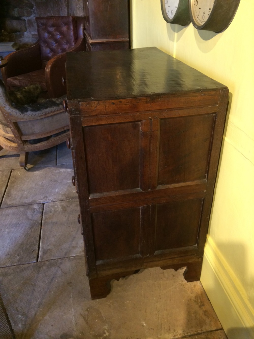 19th C  English country Oak chest of drawers View III