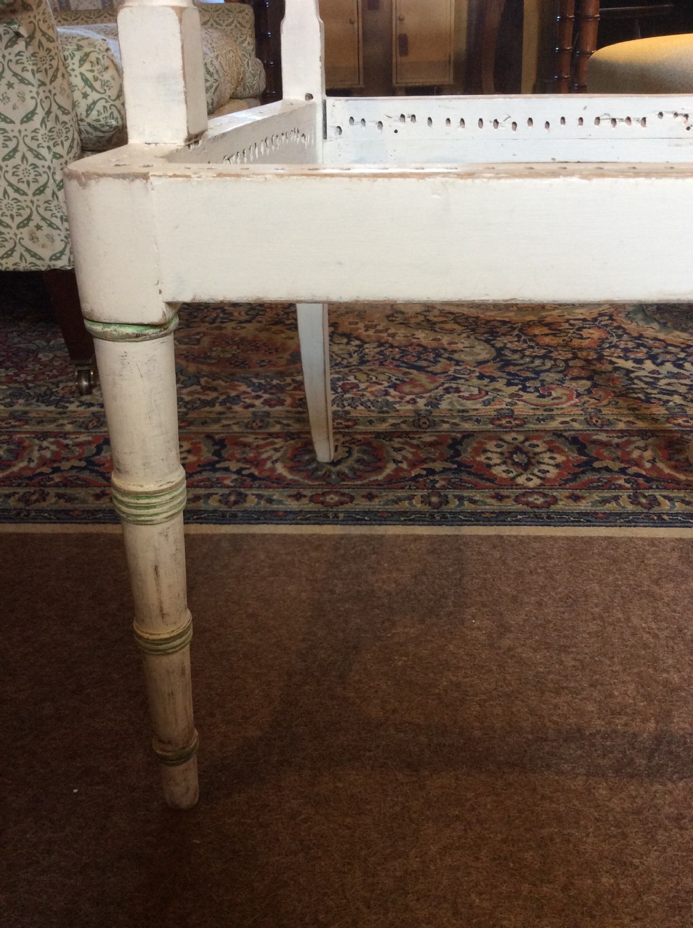 English late 18th C decorated pair of chairs. View III