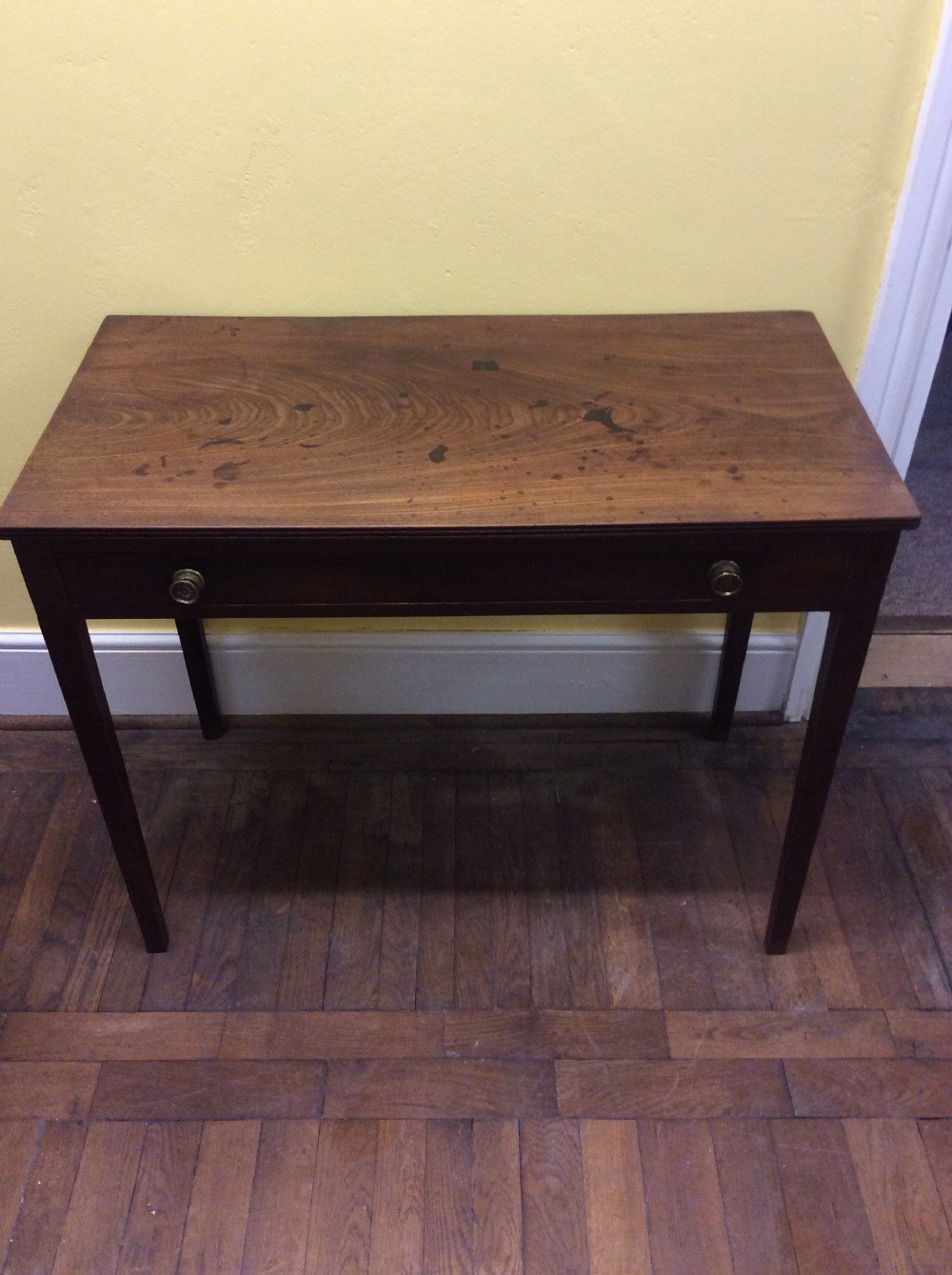 18th C mahogany English side table. View II