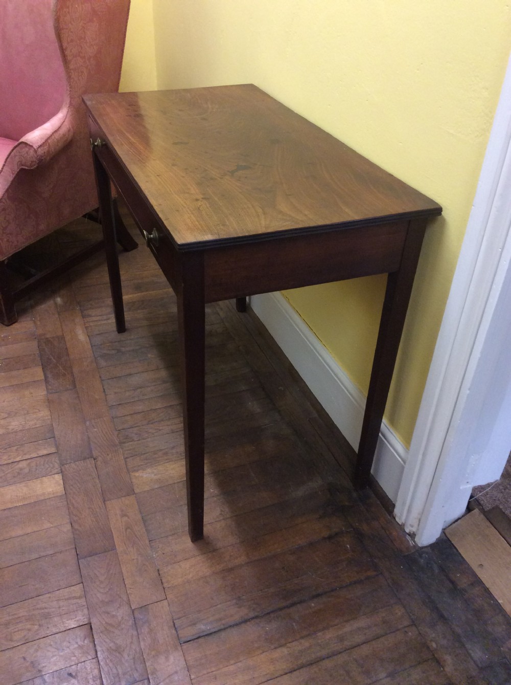 18th C mahogany English side table. View III