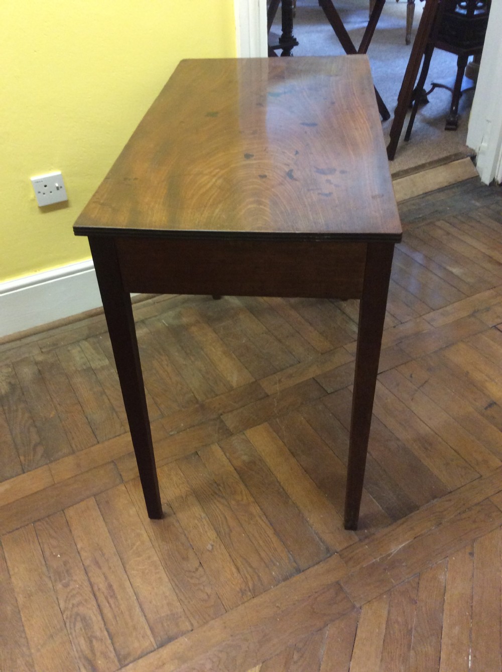 18th C mahogany English side table. View IV