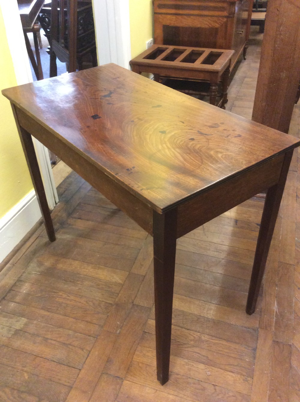 18th C mahogany English side table. View V