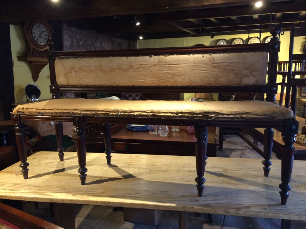 19th C Mahogany hall bench