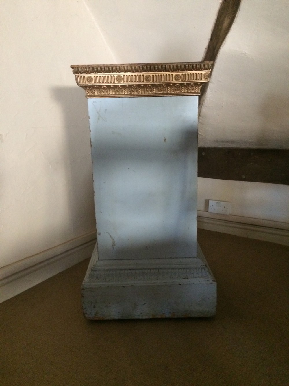 18th C decorated and painted dining room pedestal View II