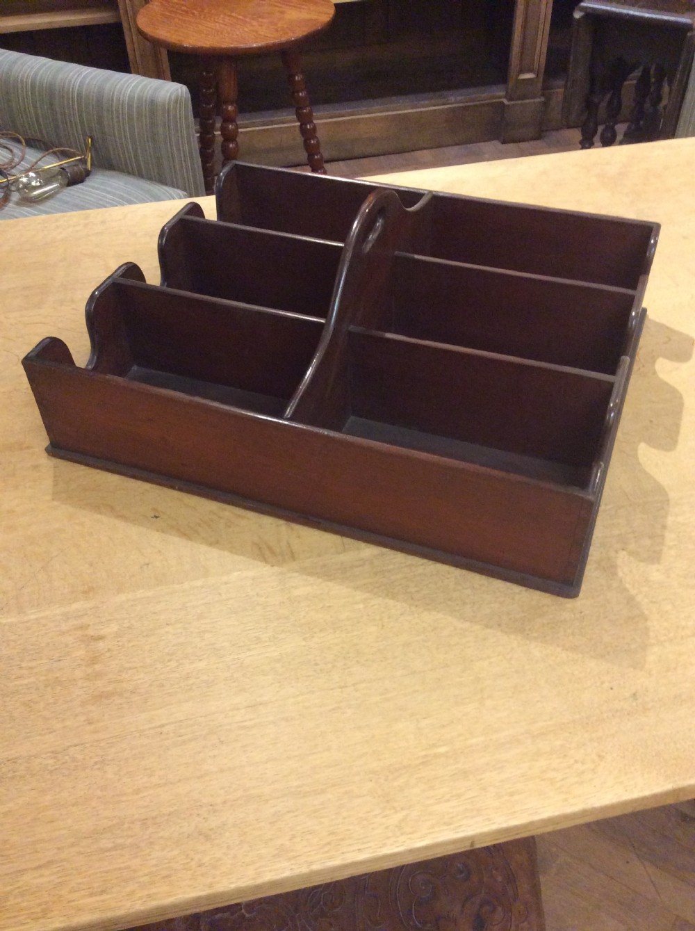 18th C Mahogany bottle carrier. View II