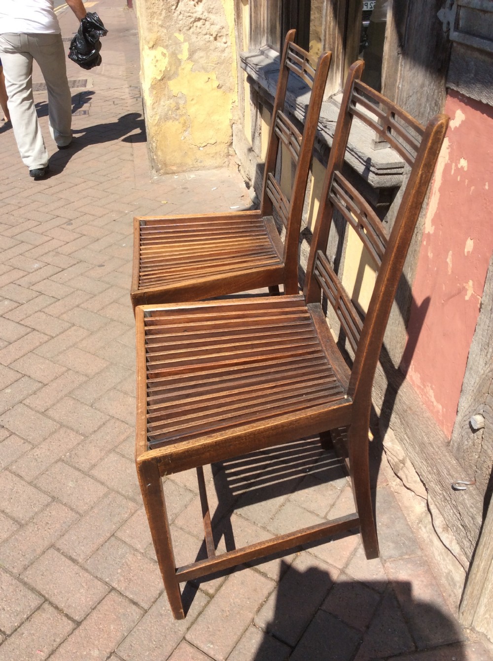 Regency pair of mahogany chairs. View II