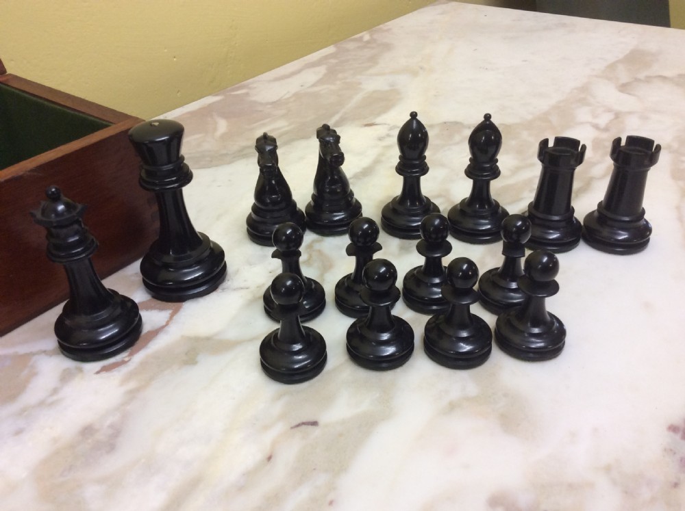 19th C Boxed chess set  made by The British Chess Company View V