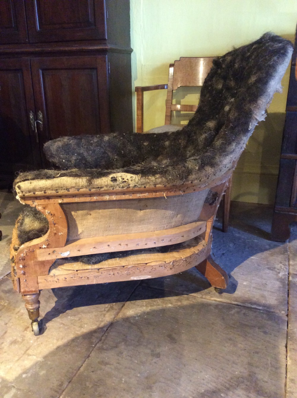 19thC  Birchwood Armchair for upholstery View II
